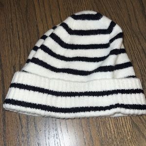J. Crew Beanie Stripe White Black Hat Super Soft BC299